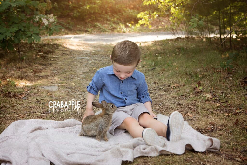outdoor easter photos with live bunny
