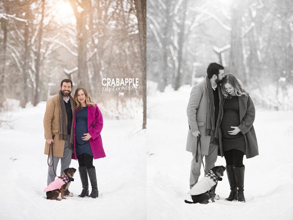 outdoor maternity portraits in winter