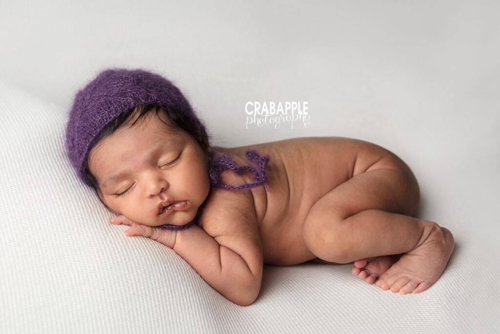 newborn photography using purple