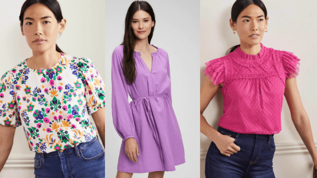 colorful clothing options for women for outdoor spring photos