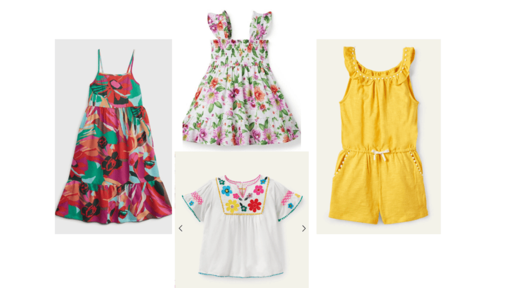 bright color clothing options for girls for outdoor spring photos
