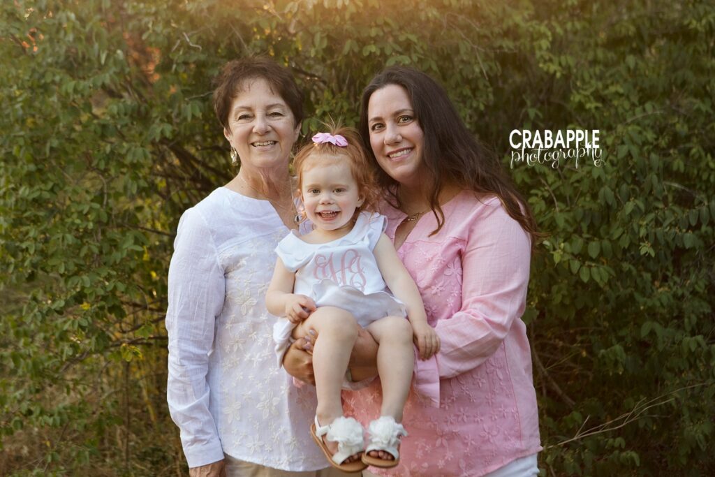 three generation portraits mother's day gift
