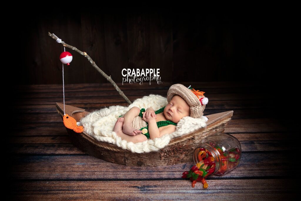 fishing themed newborn pictures