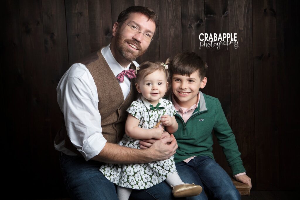portraits of dad and kids