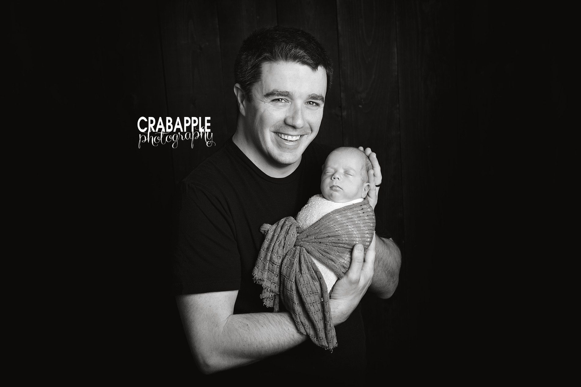 Father and son newborn photos with premature baby boy