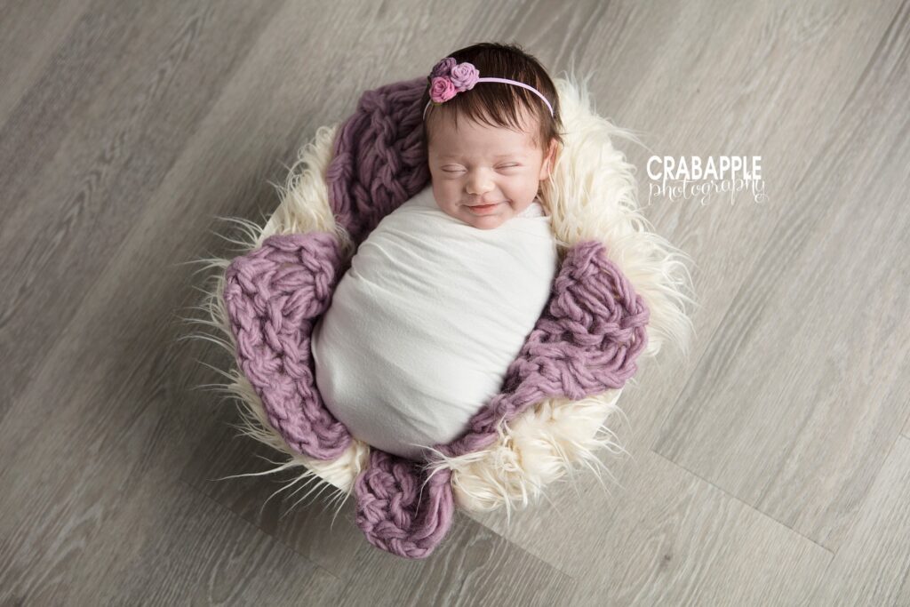 purple newborn photo ideas 