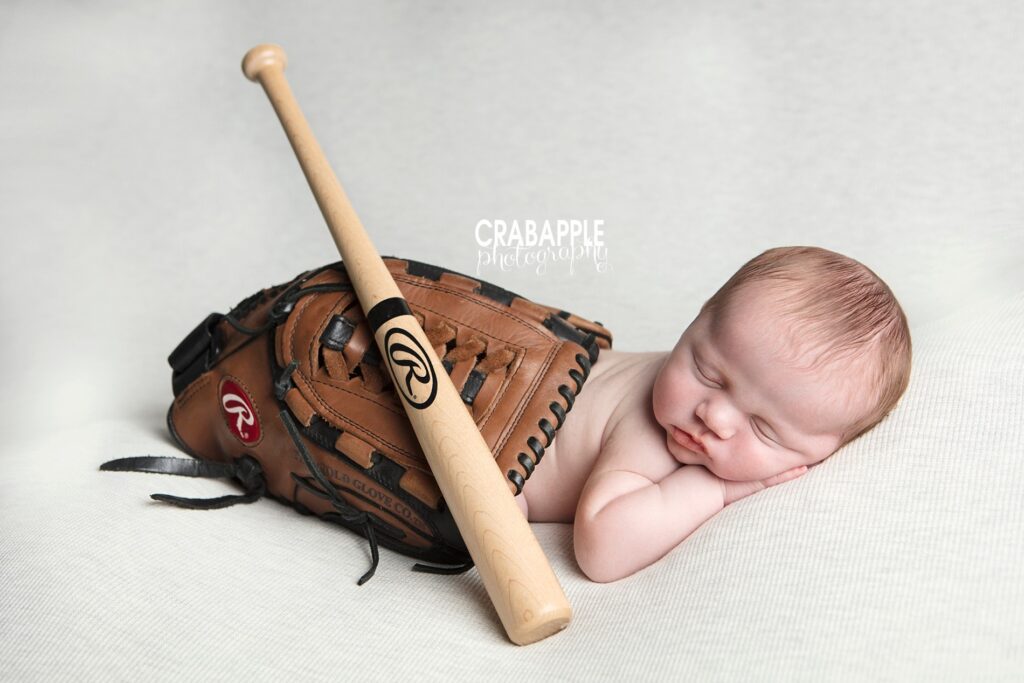 baseball themed newborn photos