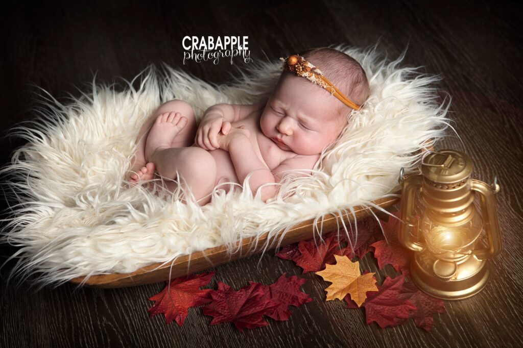 fall themed newborn photos