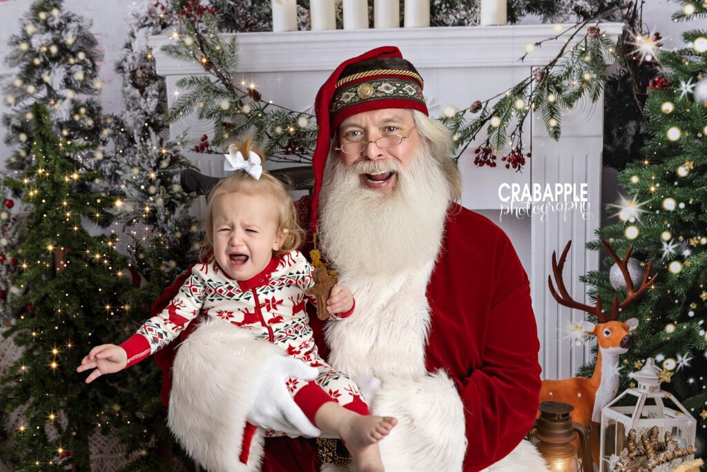 crying baby santa photos