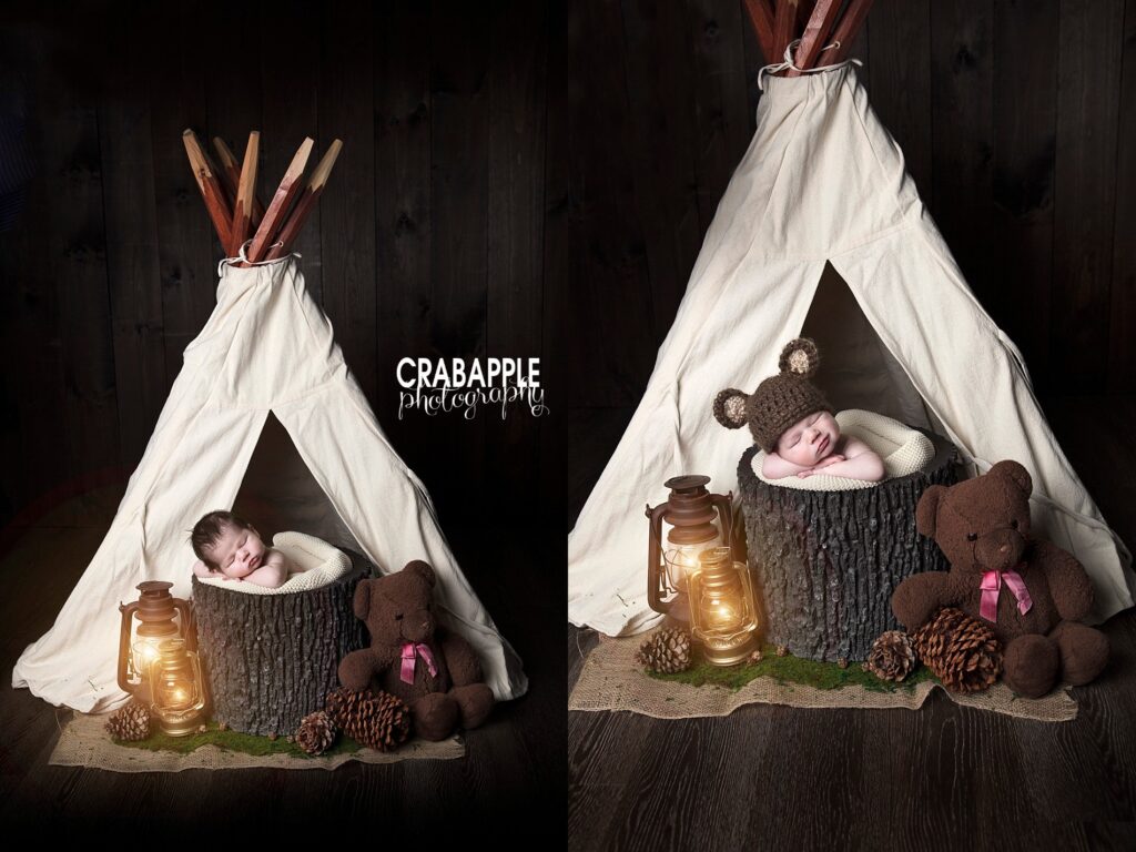 woodland themed newborn pictures