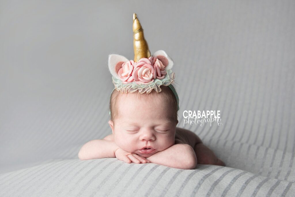 newborn photos with unicorn 