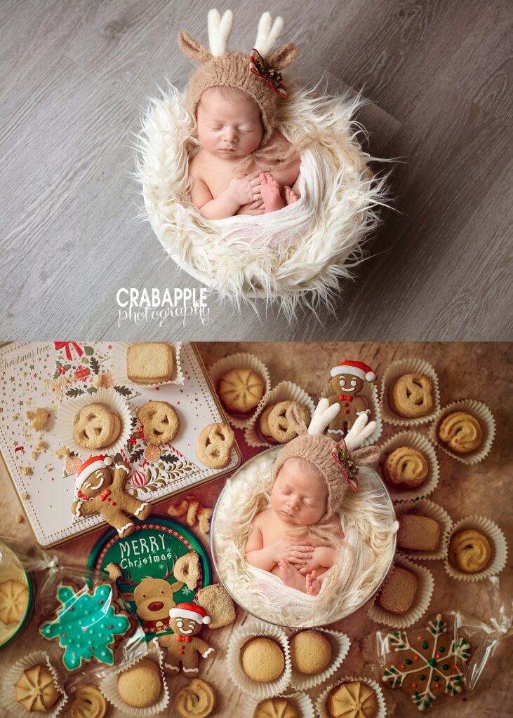 christmas and santa themed newborn photography