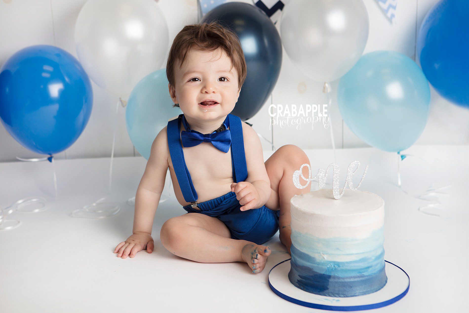 Blue Cake Smash Ideas · Crabapple Photography