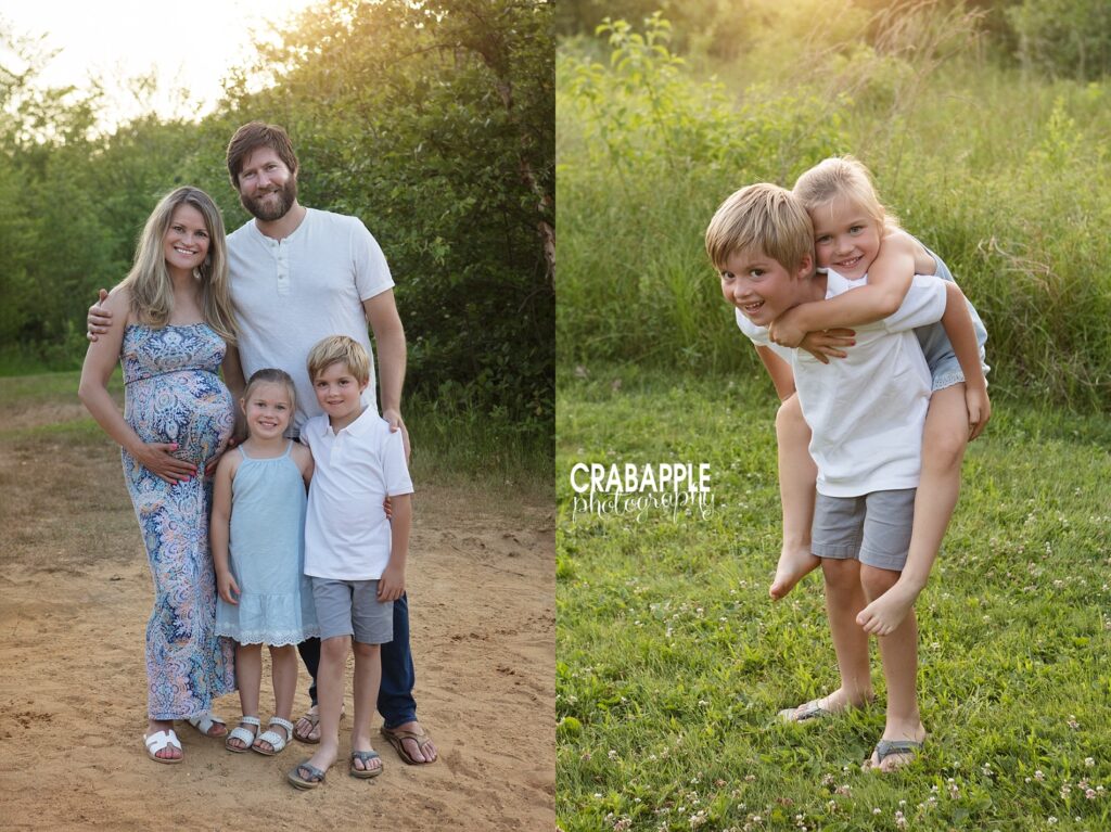outdoor maternity family portraits