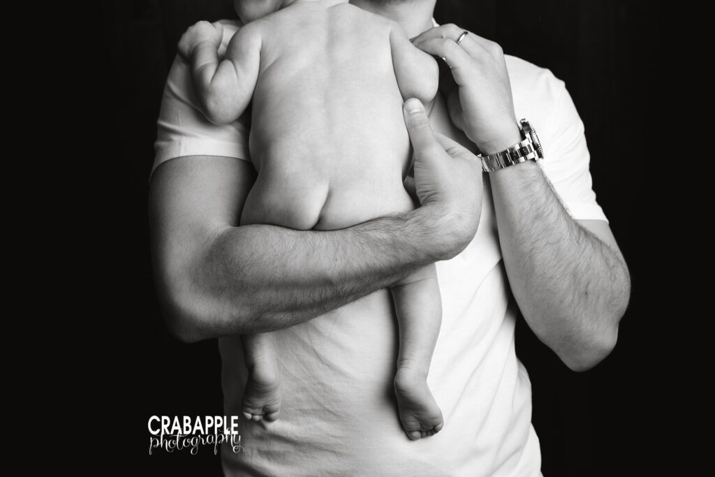 black and white family photos with baby