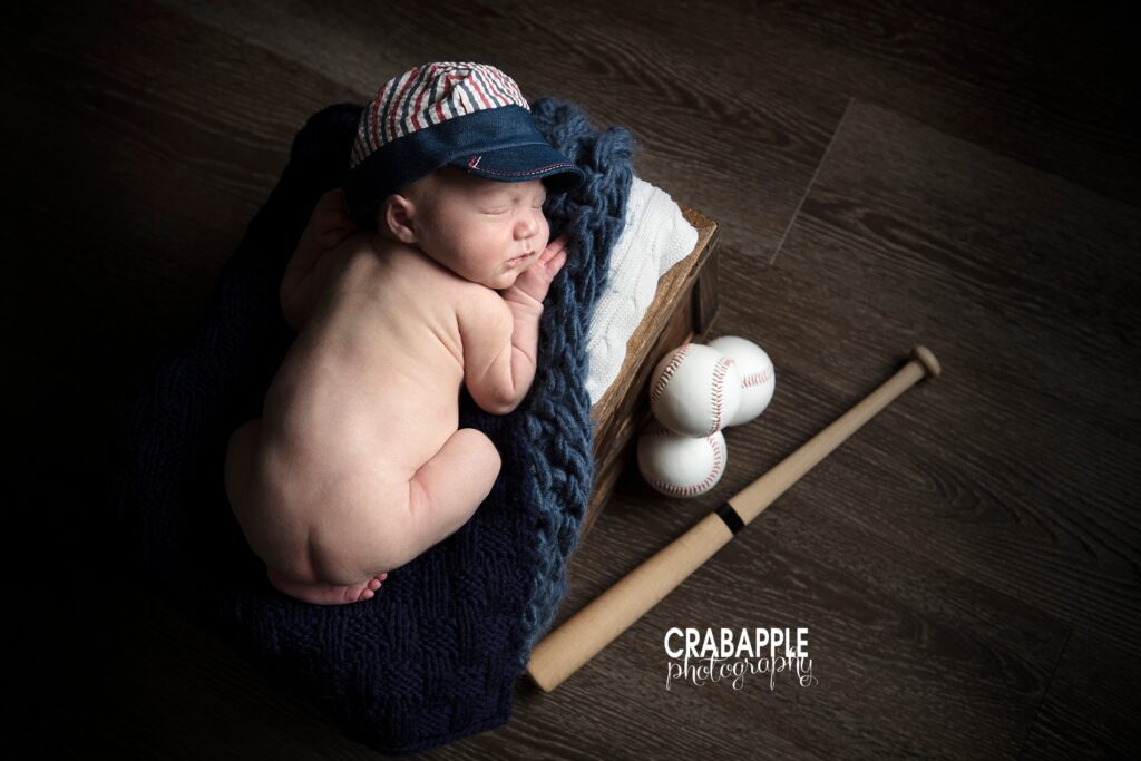 sport themed newborn photos