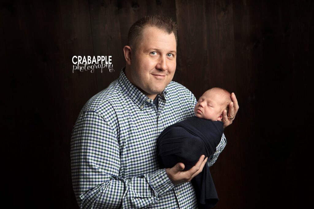 father and son newborn photos