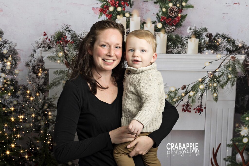 mother and son christmas photos