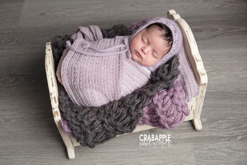 purple baby portrait styling ideas