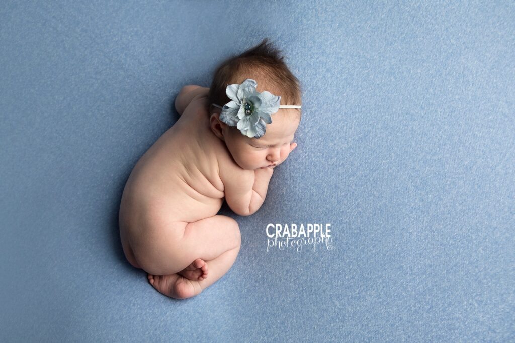 blue newborn photos for girls