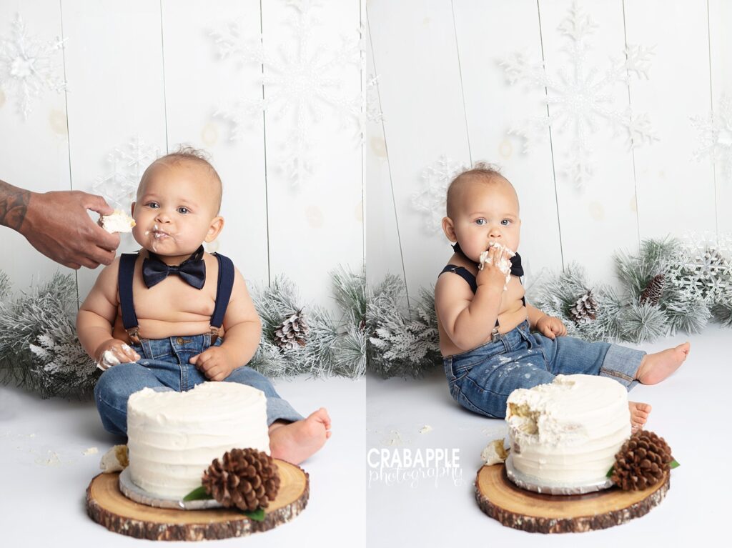 winter cake smash pictures for boys