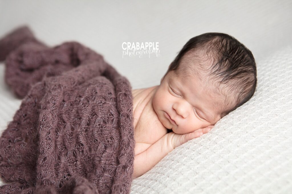 newborn baby girl photos with purple