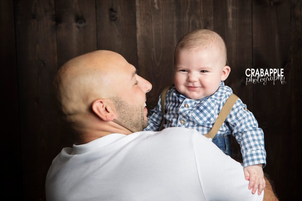father and son baby portraits