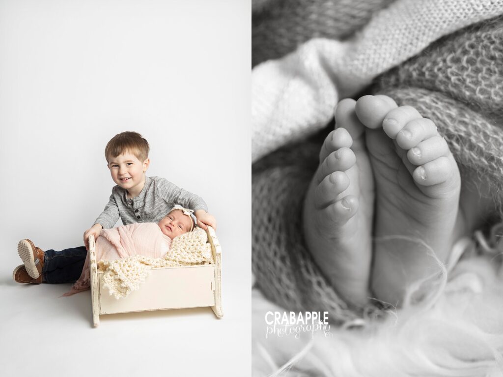 brother and sister newborn photos
