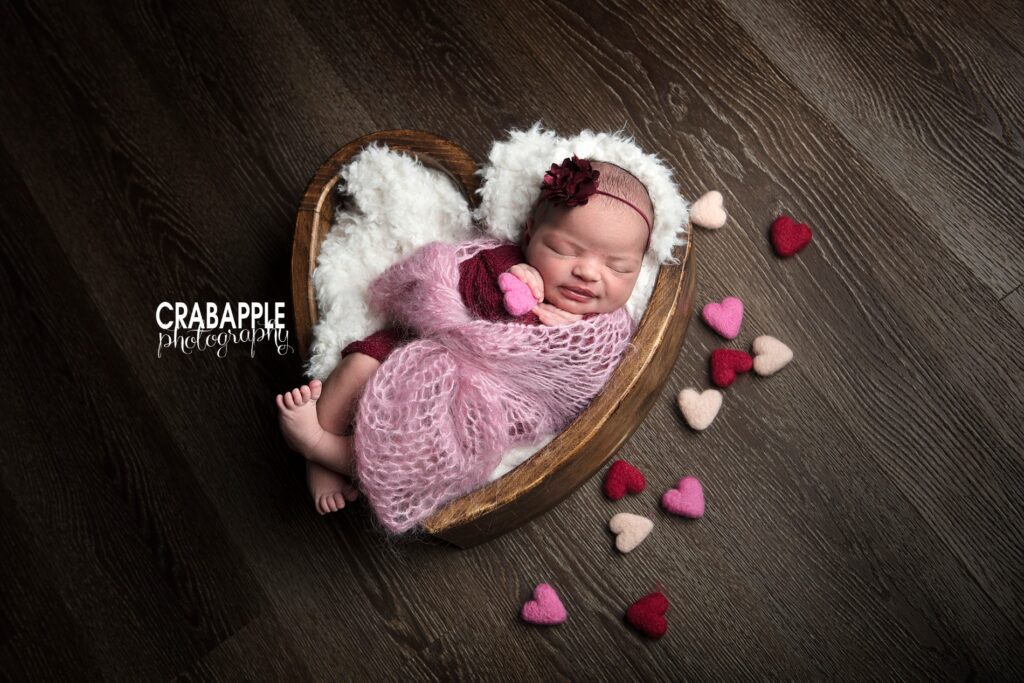 valentine's day newborn photography