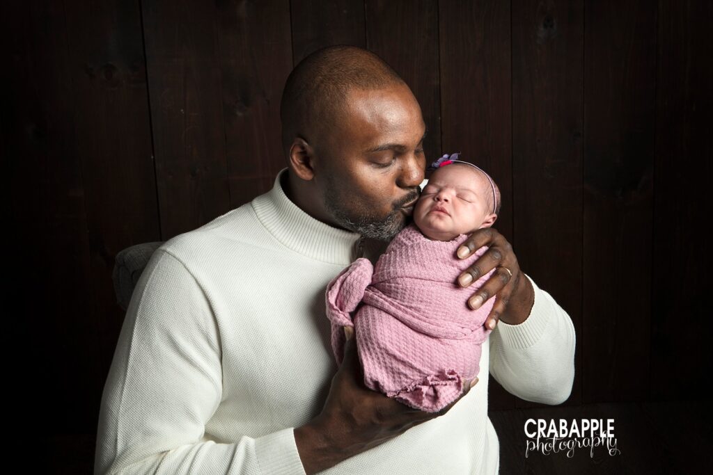 father and daughter newborn photos