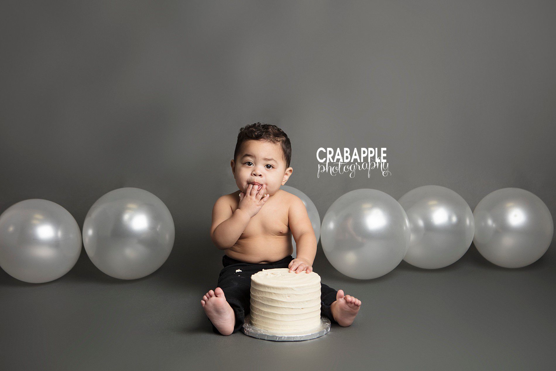 black and gray first birthday pictures