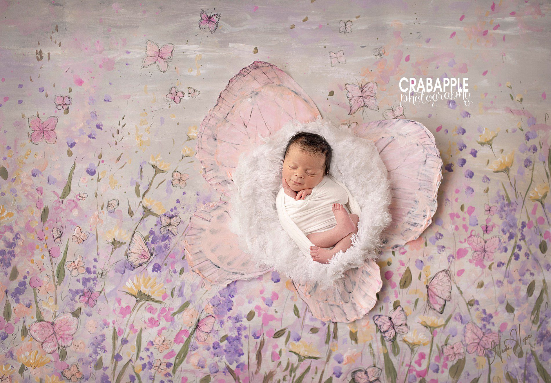 Whimsical and colorful newborn photo ideas for baby girls