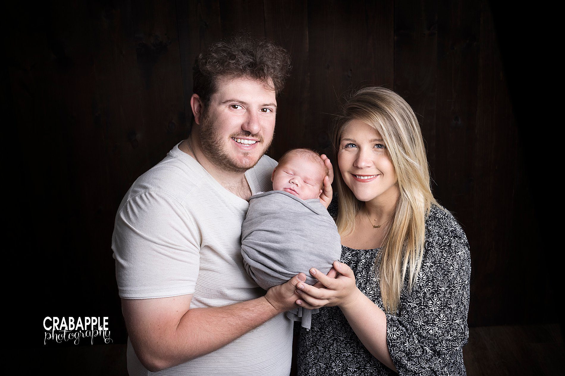 Family portraits with newborn boy