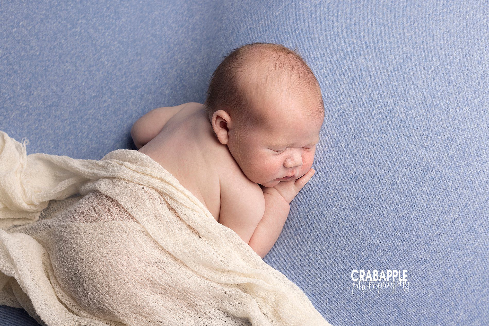 Blue and cream newborn photo ideas