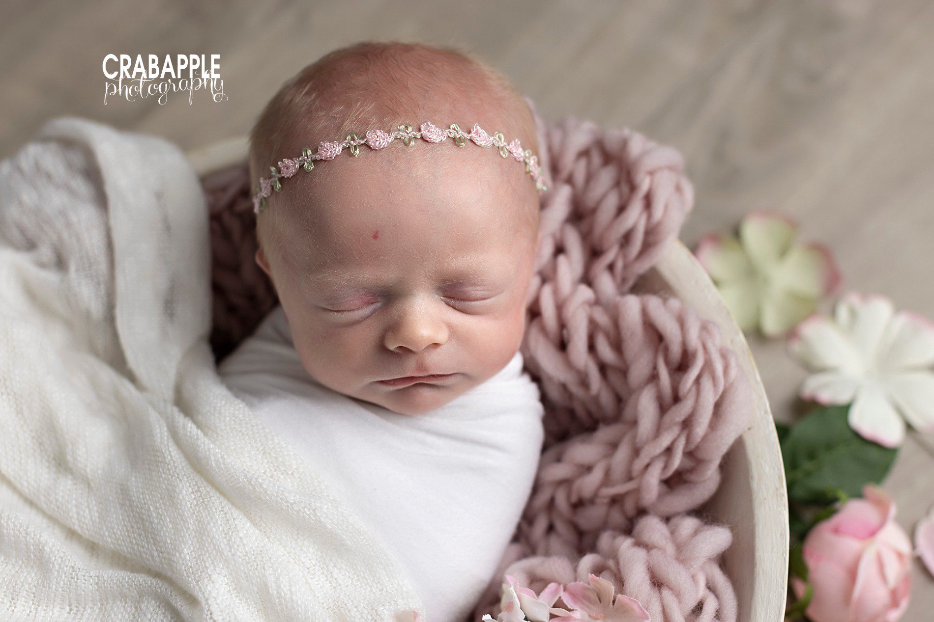 Floral and pink ideas for newborn portraits