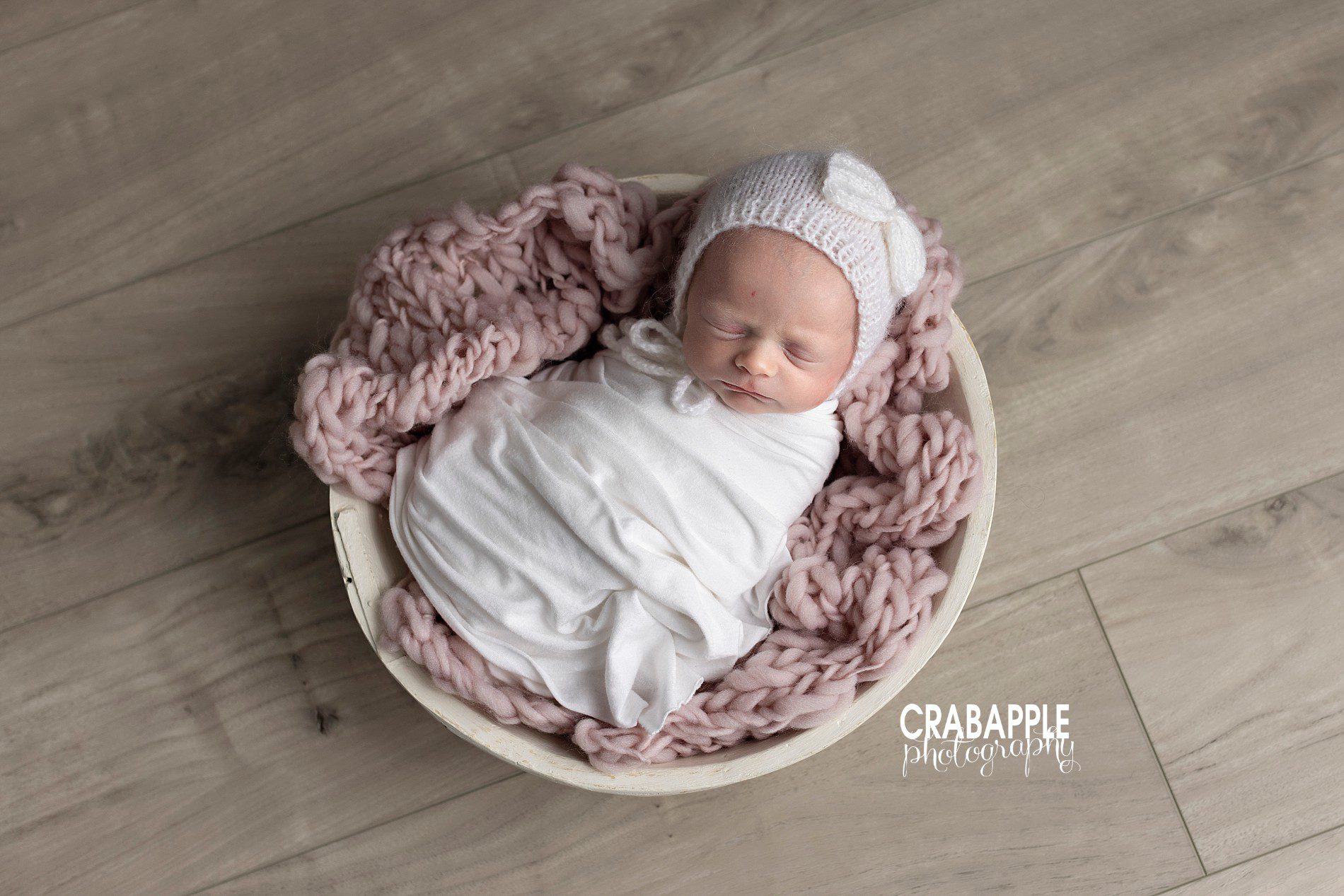 Props and poses for newborn photos.