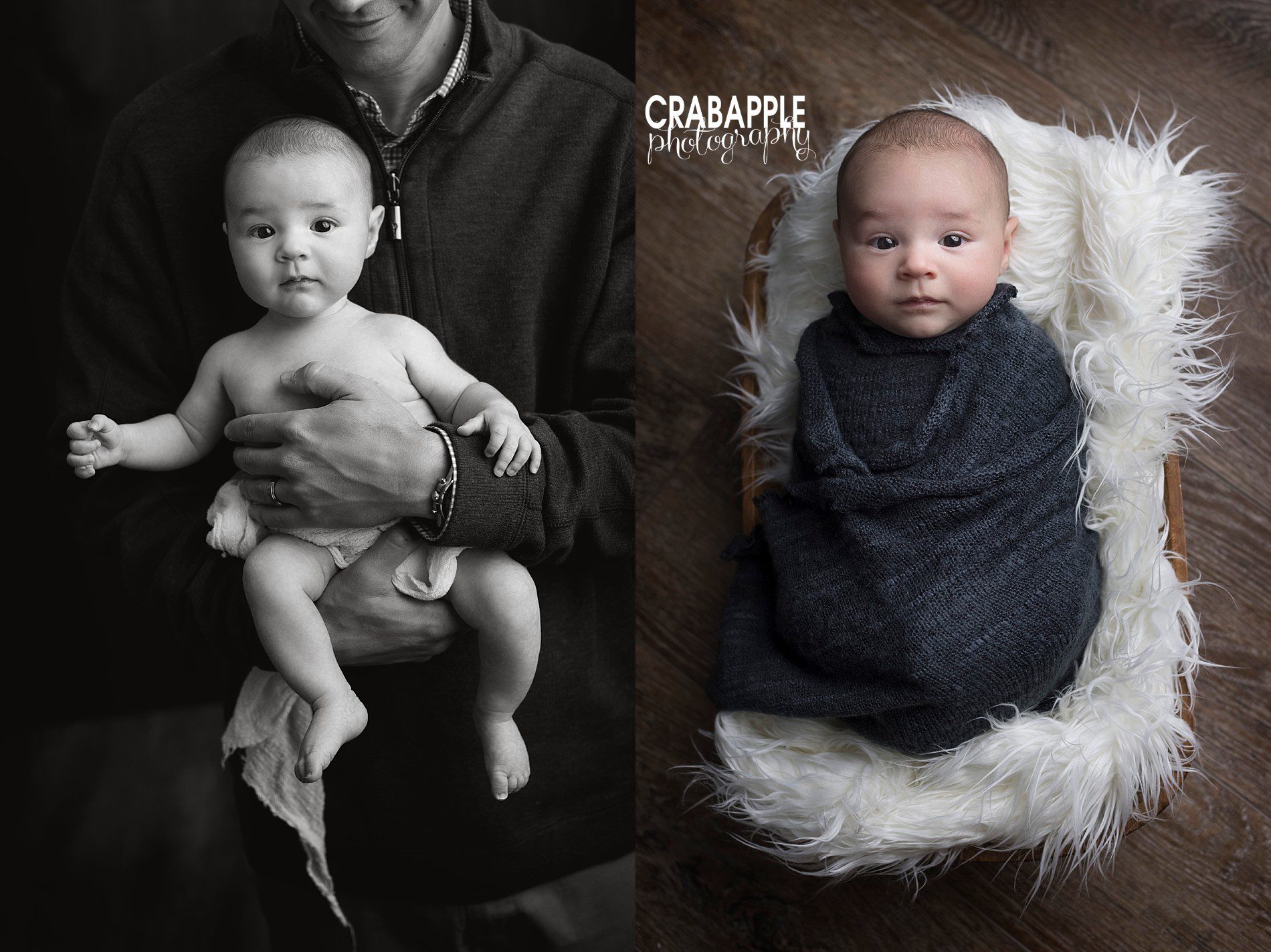Three month old baby portrait ideas using props