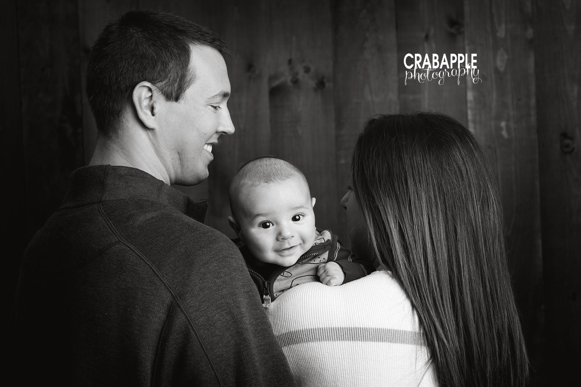 Posing ideas for family photos with 3 month old baby