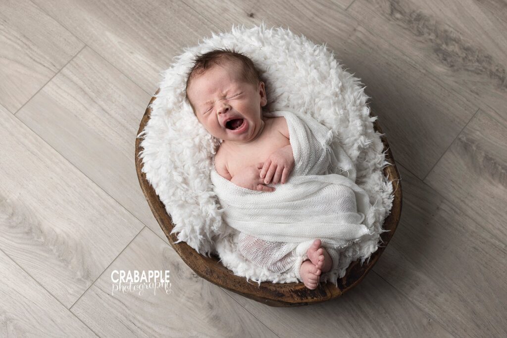 yawning baby newborn photos