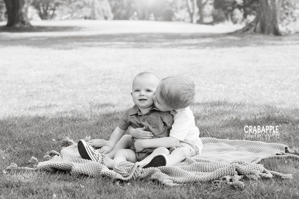 black and white child and baby portraits