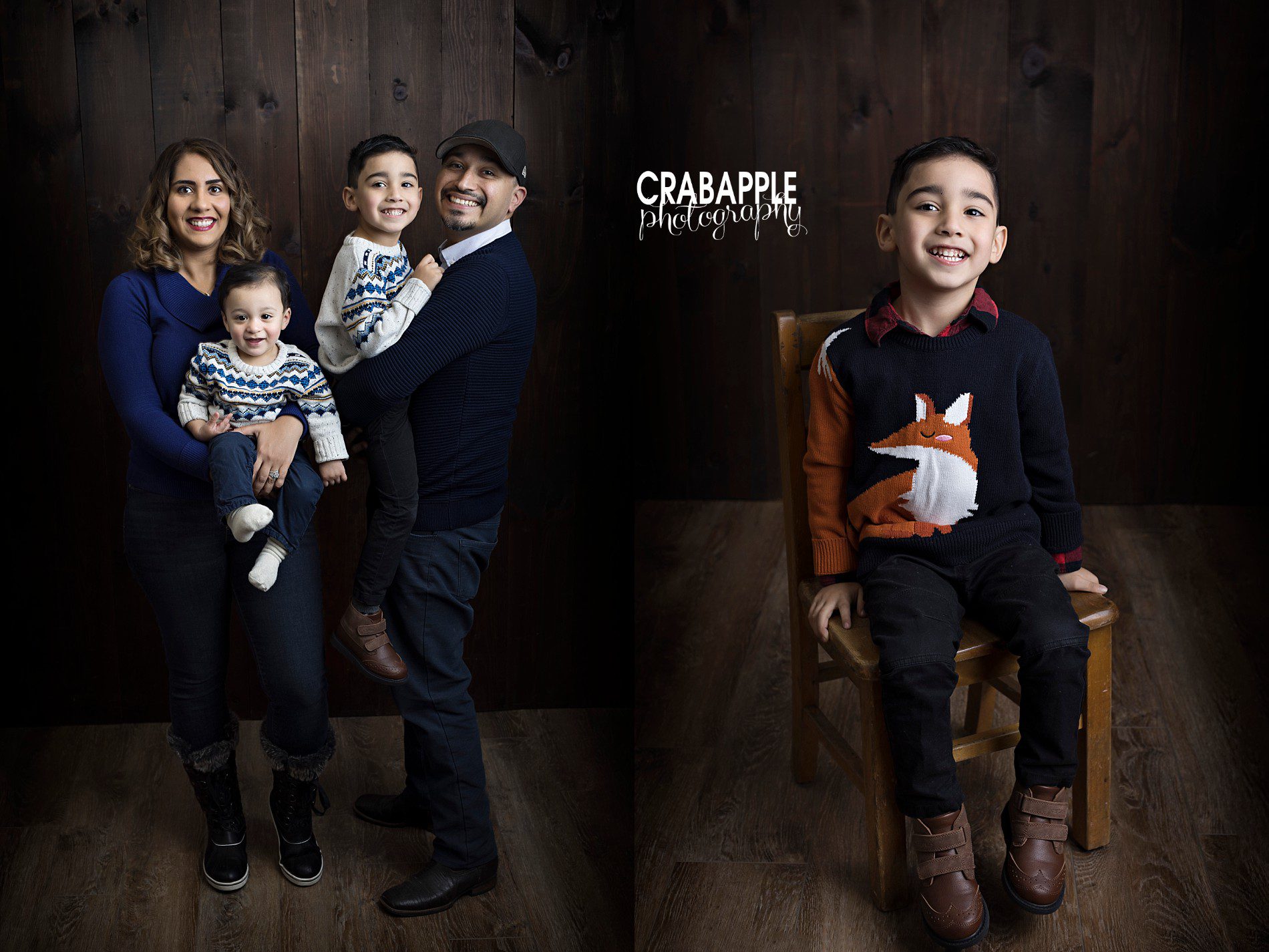 Fun sweaters for child and family photos