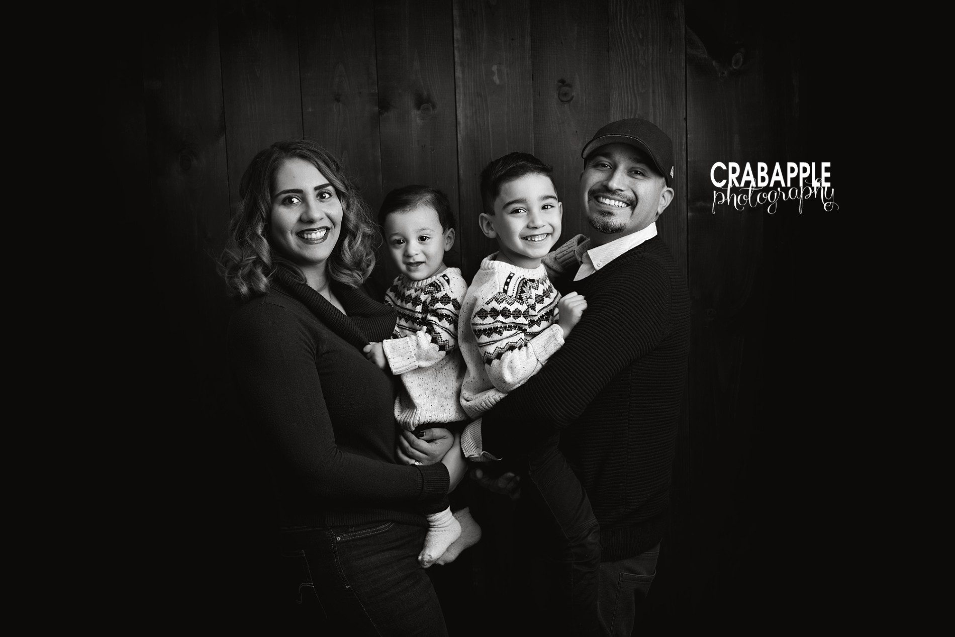 Boston family portrait photographer black and white