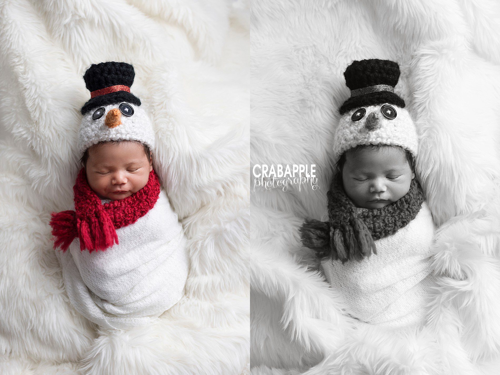 snowman newborn photo, cute ideas for newborn portraits for winter baby