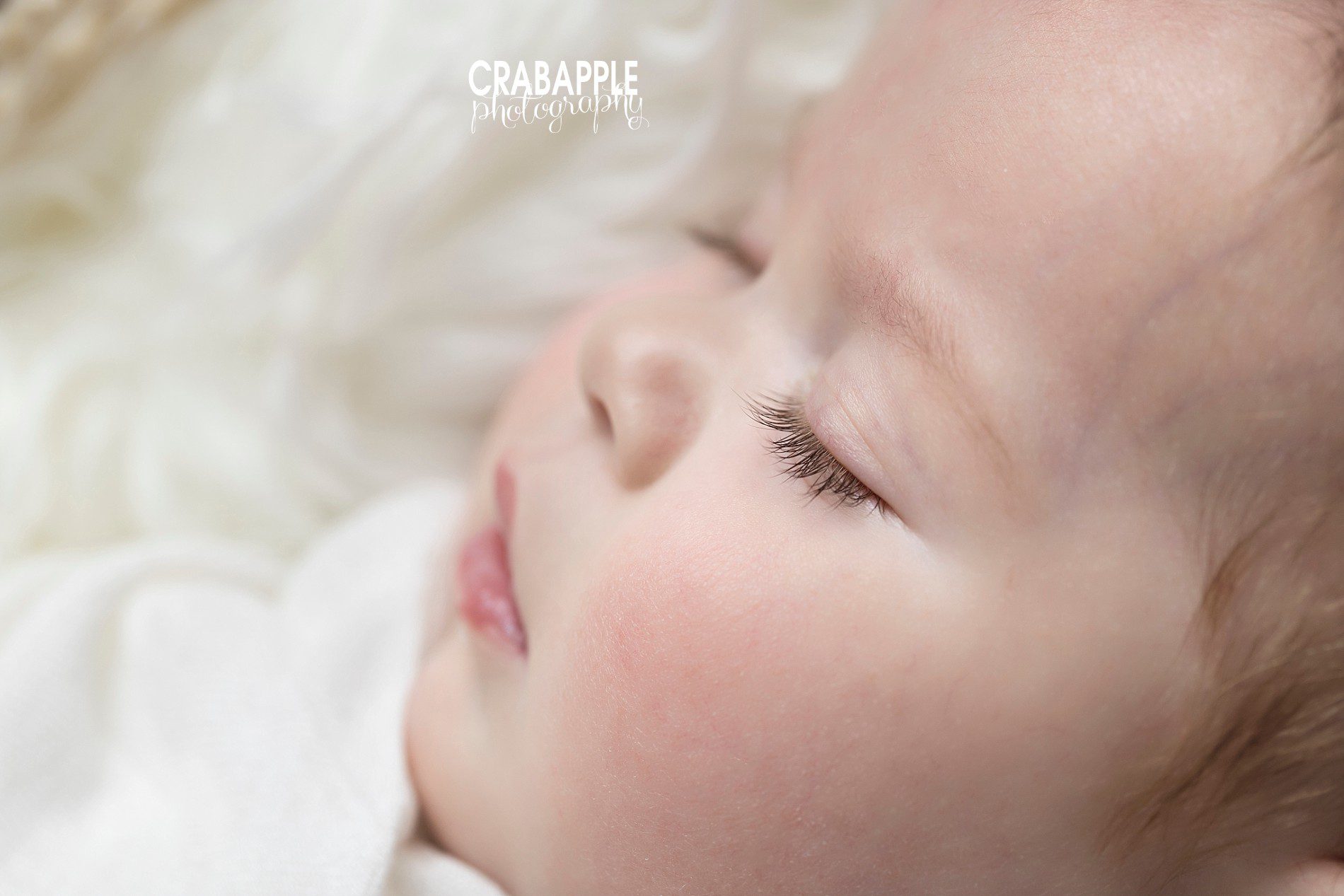 close up detail portraits of baby's eyelashes
