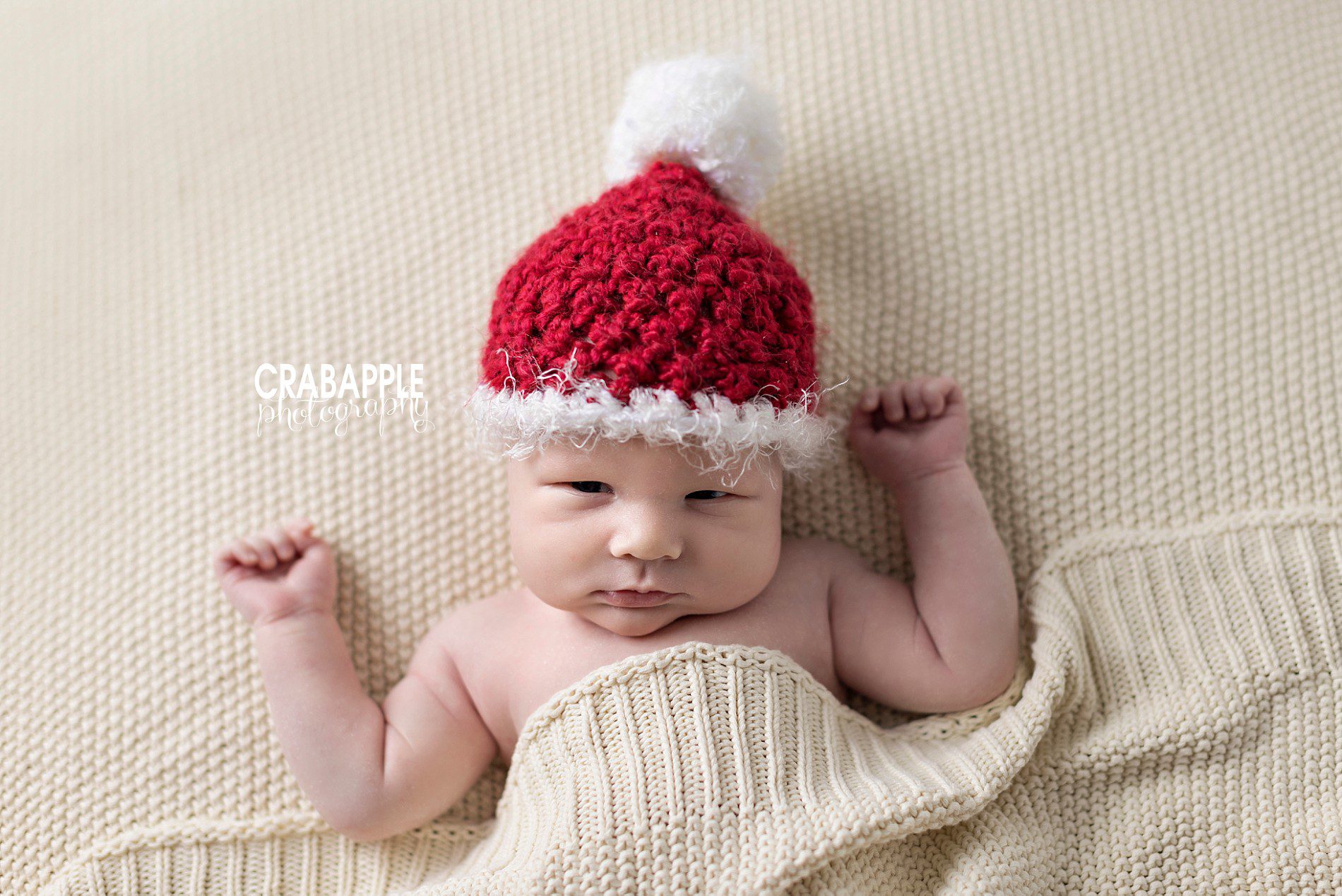 Santa hat newborn photos