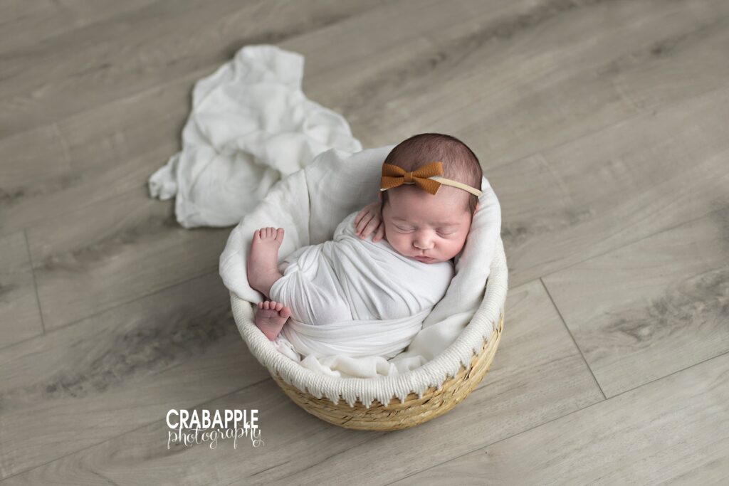 Styling simple neutral boho newborn photos