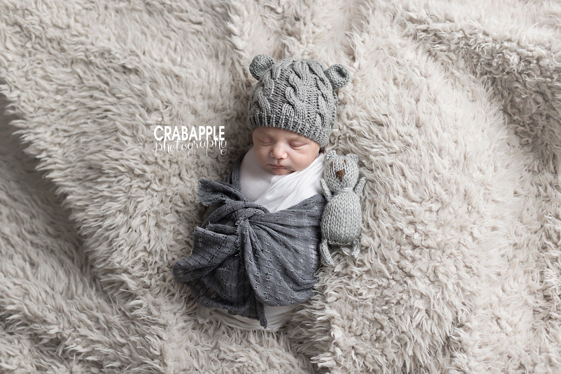 gray and white newborn photos for boys