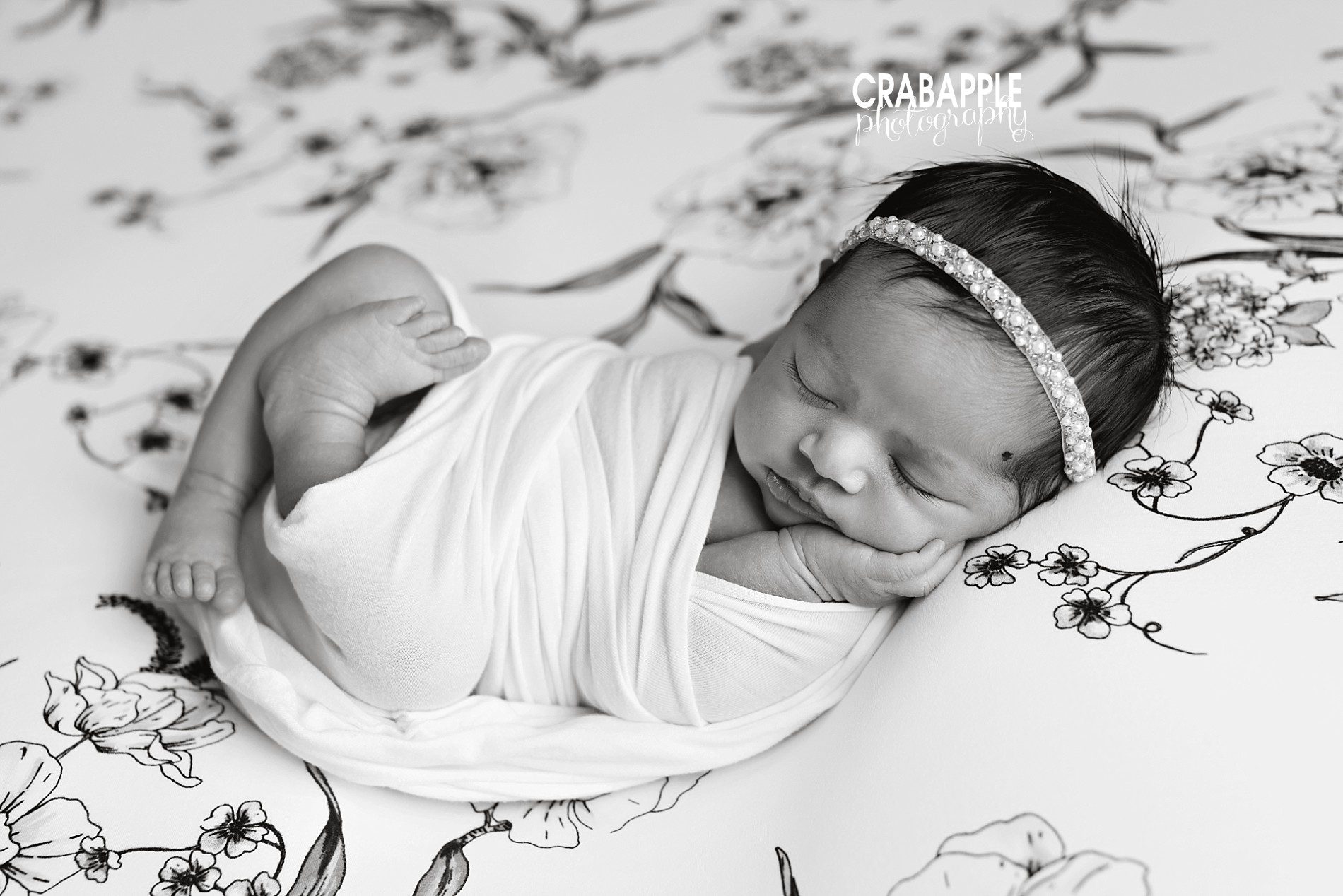 beautiful black and white newborn portraits