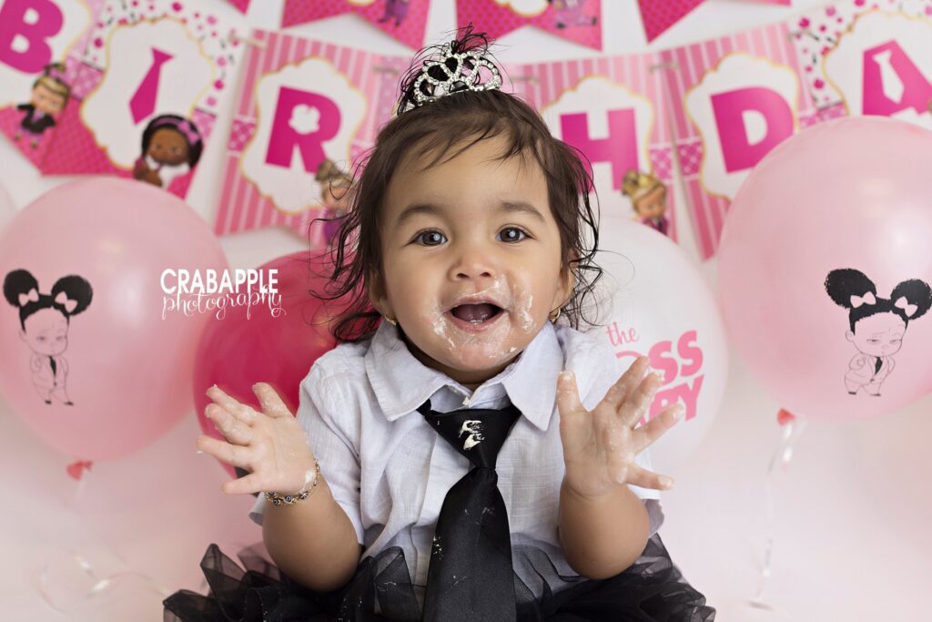 Boss Baby Cake Smash For Girls · Crabapple Photography