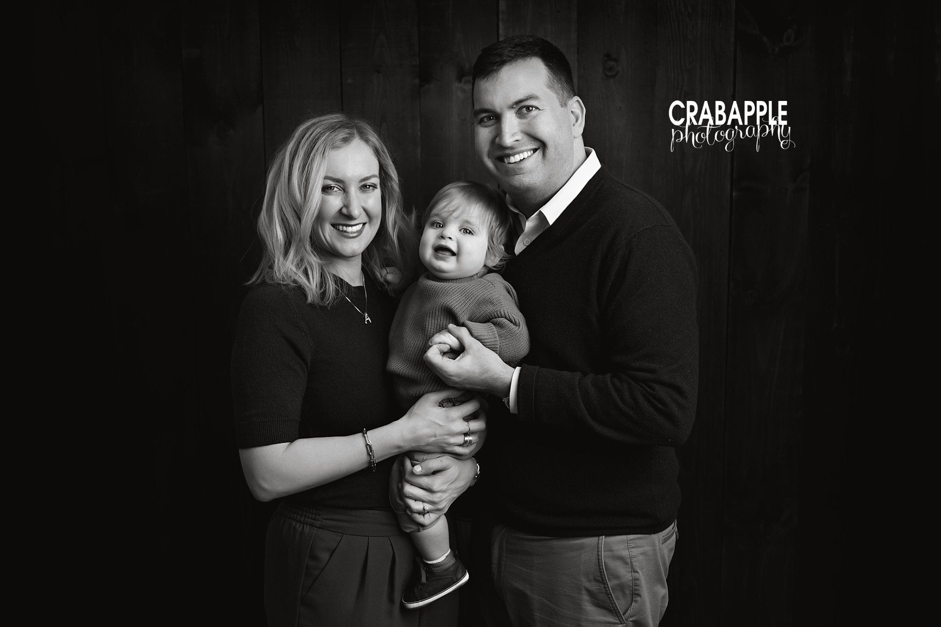 black and white family photos with baby